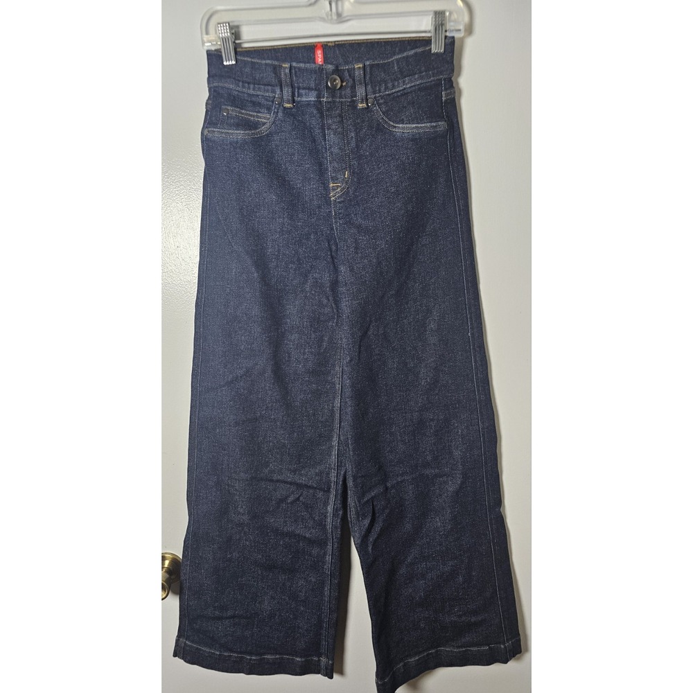 SPANX Dark Wash Mid Rise Pull On Wide Leg Jegging Jeans Women's Size S